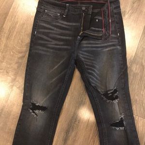 Black denim jeggings